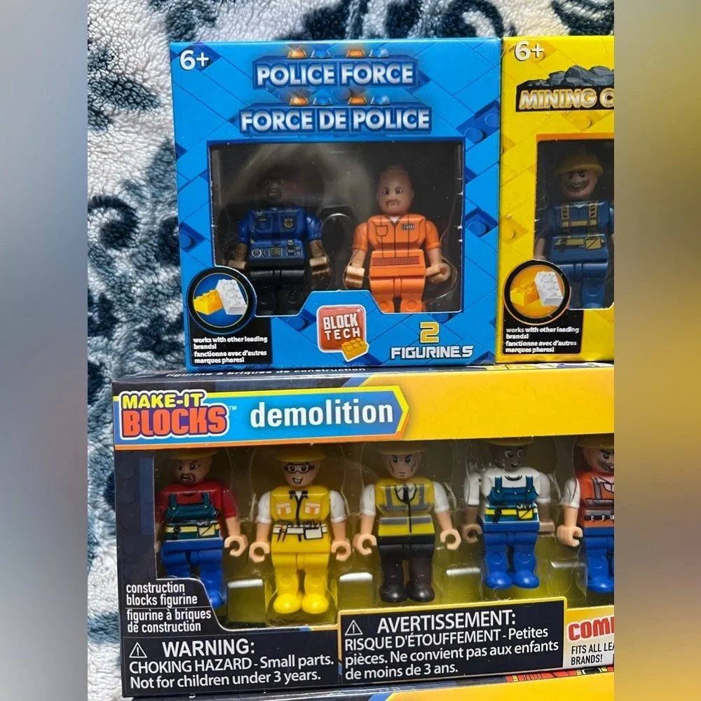 Make it Blocks Mini Figures Firefighters, Police Sets 65 NEW Building Packs